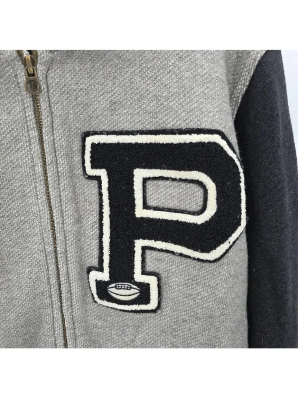 Vintage Polo Ralph Lauren Jacket Mens M Gray Varsity Indian Head Athletic Club